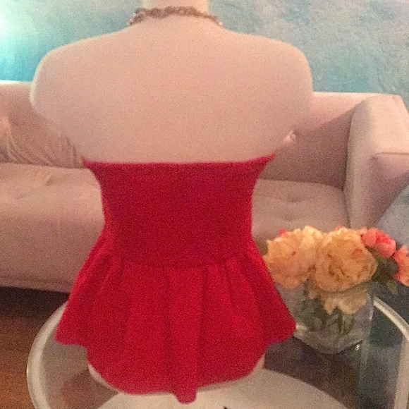 Cute H&M Strapless Peplum Top - Picture 2 of 8